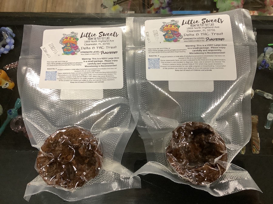 The Puff Hut Cafe's 500mg Delta 8 Plastered Chocolate Brownies with Nuts The Herbal Connect