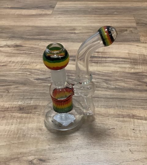 Bio Glass 8” Sherlock Recycler Bubbler Dab Rig - Rasta