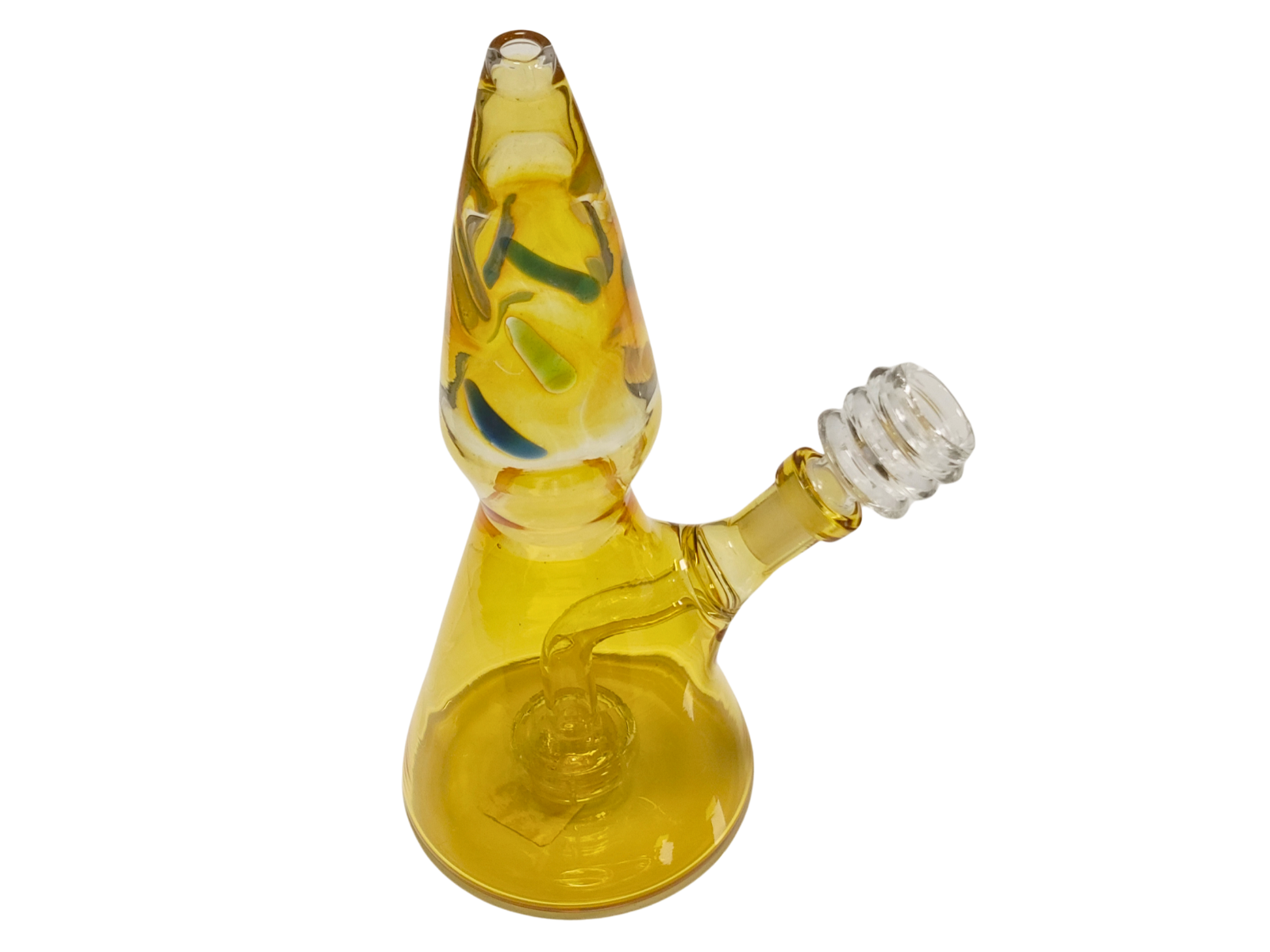 Fumed Lava Lamp Glass Water Pipe with Showerhead Percolator | 8.5in Tall