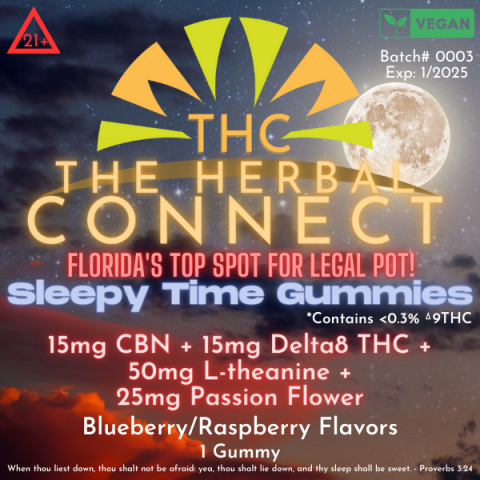 The Herbal Connect's Sleepy Time Gummies - CBN/D8/L-Theanine/Passion Flower