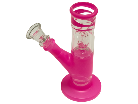 Striped Mini Straight Shooter Water Pipe - 6.5in Tall