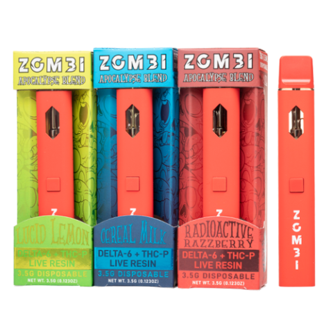 Zombi Apocalypse Blend Delta6/THC-P Live Resin Disposable Vape - 3.5 Grams