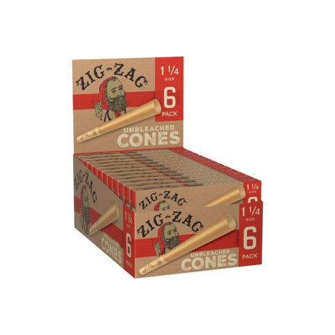 Zig Zag 1 1/4 Unbleached Cones - 6 Pack